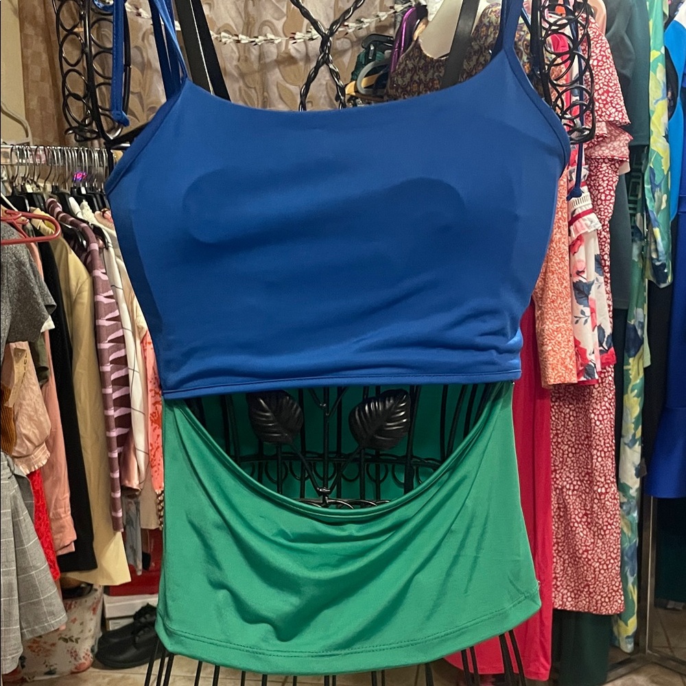 Elegant Blue and Green Camisole Top